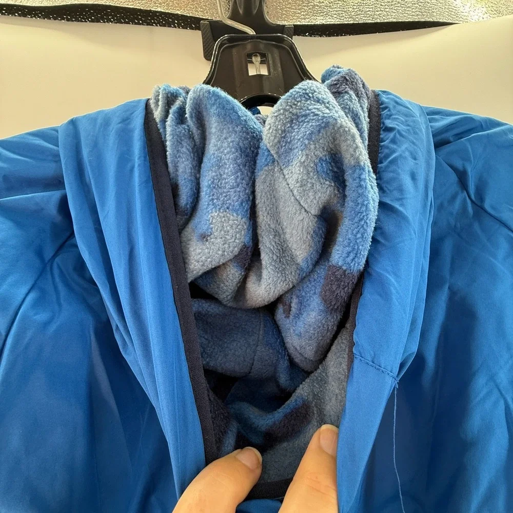Eddie Bauer Jacket Hooded‎ Boys Sz Medium (10/12) Blue Fleece Lined Winter